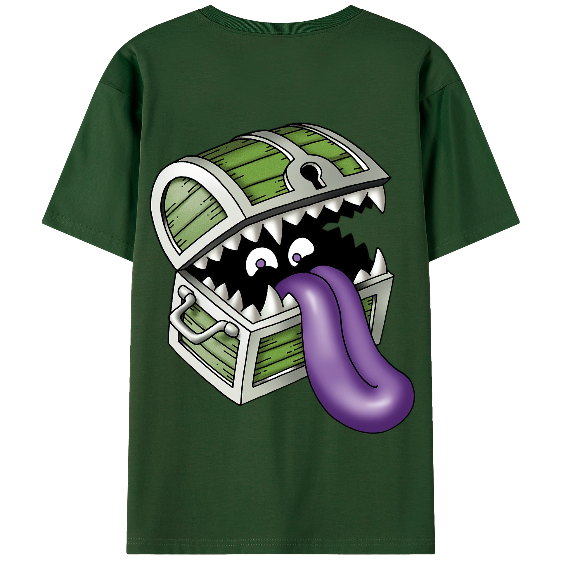 （画像用） ドラゴンクエスト Doragon Kuesuto Dragon Quest 綿100％半袖Tシャツ（背面プリント）